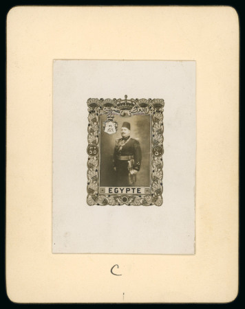 Five essays by Harrison & Sons depicting a three-quarter length photograph of the King in military regalia