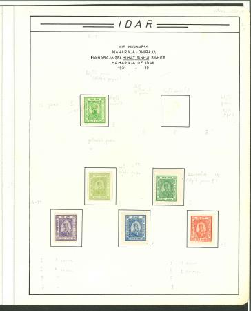 Stamp of Indian States » Idar 1932-1944 Idar collection on album pages. 1939 ½ anna
