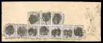 Stamp of Indian States » Alwar 1877 Alwar 1/4a Steel Blue (SG1) ten copies on native