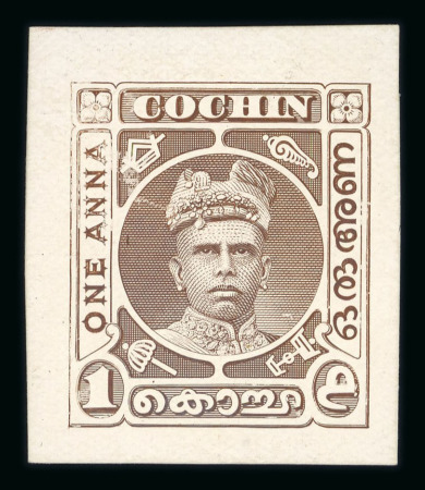 Stamp of Indian States » Cochin 1911 Cochin Raja Rama Varma I 1anna unadopted ESSAY.
