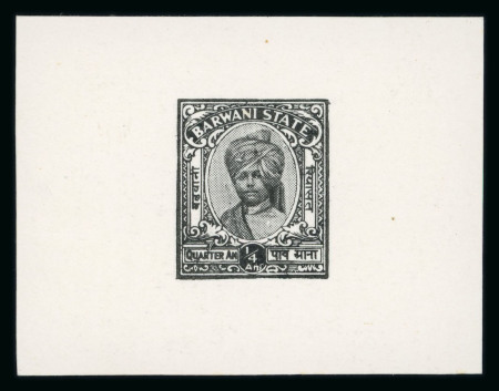 Stamp of Indian States » Barwani 1932 Barwani Rana Devi Singh 1/2a and 1/4a proofs in