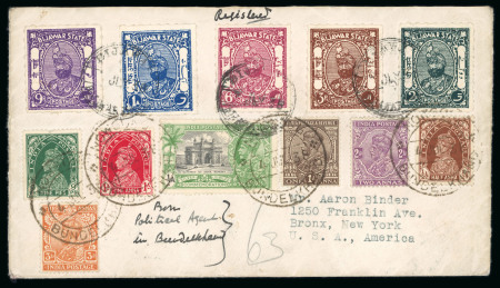 Stamp of Indian States » Bijawar 04.07.1938 Bijawar combination registered cover going