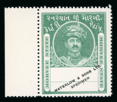 Stamp of Indian States » Morvi Morvi court fee stamps proofs set overprinted "WATERLOW