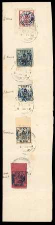 Stamp of Indian States » Duttia 1899-1920 Duttia issues CTO page containing 1/4a,1/2a,