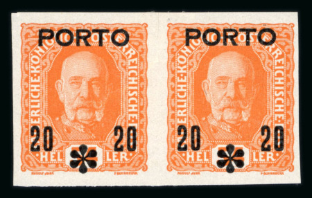 Stamp of Austria » Postage Dues Austria Österreich Nachporto 1916-17 UNGEZÄHNT ALLE 4 WERTE IN PAAREN