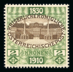 Stamp of Austria » 1890-1918 Issues  Austria Österreich 1910 FARB-PROBENSERIE VON KPL. 17 STÜCK