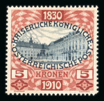 Stamp of Austria » 1890-1918 Issues  Austria Österreich 1910 FARB-PROBENSERIE VON KPL. 17 STÜCK