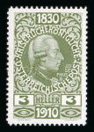Stamp of Austria » 1890-1918 Issues  Austria Österreich 1910 FARB-PROBENSERIE VON KPL. 17 STÜCK