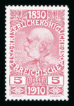 Stamp of Austria » 1890-1918 Issues  Austria Österreich 1910 FARB-PROBENSERIE VON KPL. 17 STÜCK