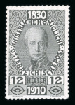 Stamp of Austria » 1890-1918 Issues  Austria Österreich 1910 FARB-PROBENSERIE VON KPL. 17 STÜCK