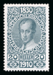 Stamp of Austria » 1890-1918 Issues  Austria Österreich 1910 FARB-PROBENSERIE VON KPL. 17 STÜCK
