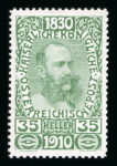 Stamp of Austria » 1890-1918 Issues  Austria Österreich 1910 FARB-PROBENSERIE VON KPL. 17 STÜCK