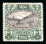 Stamp of Austria » 1890-1918 Issues  Austria Österreich 1910 FARB-PROBENSERIE VON KPL. 17 STÜCK