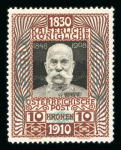 Stamp of Austria » 1890-1918 Issues  Austria Österreich 1910 FARB-PROBENSERIE VON KPL. 17 STÜCK
