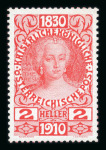 Stamp of Austria » 1890-1918 Issues  Austria Österreich 1910 FARB-PROBENSERIE VON KPL. 17 STÜCK