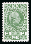Stamp of Austria » 1890-1918 Issues  Austria Österreich 1910 FARB-PROBENSERIE VON KPL. 17 STÜCK