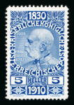Stamp of Austria » 1890-1918 Issues  Austria Österreich 1910 FARB-PROBENSERIE VON KPL. 17 STÜCK