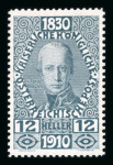 Stamp of Austria » 1890-1918 Issues  Austria Österreich 1910 FARB-PROBENSERIE VON KPL. 17 STÜCK