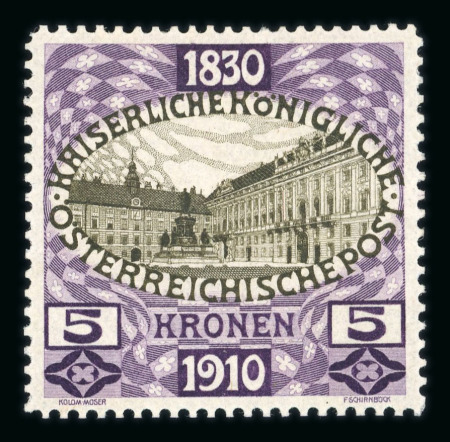 Stamp of Austria » 1890-1918 Issues  Austria Österreich 1910 Farbprobe 5K postfr.