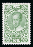 Stamp of Austria » 1890-1918 Issues  Austria Österreich 1910 20H Farbprobe postfr.