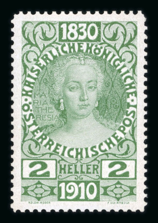 Stamp of Austria » 1890-1918 Issues  Austria Österreich 1910 2H Farbprobe postfr.