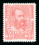Stamp of Austria » 1890-1918 Issues  Austria Österreich 1908 Farbenspiel 49 Werte Farbproben in LZ postfr.