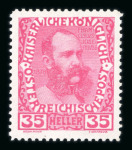 Stamp of Austria » 1890-1918 Issues  Austria Österreich 1908 Farbenspiel 49 Werte Farbproben in LZ postfr.