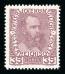 Stamp of Austria » 1890-1918 Issues  Austria Österreich 1908 Farbenspiel 49 Werte Farbproben in LZ postfr.