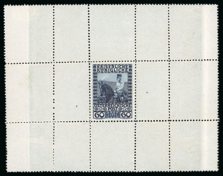 Stamp of Austria » 1890-1918 Issues  Austria Österreich 1908 gezähnte Einzelprobe 60H stahlblau