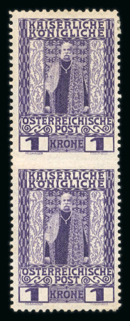 Stamp of Austria » 1890-1918 Issues  Austria Österreich 1908 50H, 60H und 1K, je waagr. + senkr. Paar