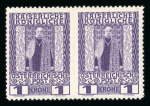 Stamp of Austria » 1890-1918 Issues  Austria Österreich 1908 50H, 60H und 1K, je waagr. + senkr. Paar