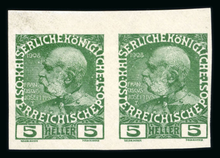 Stamp of Austria » 1890-1918 Issues  Austria Österreich 1908 5H ungez. gummiseit. Druck