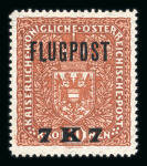 Stamp of Austria » 1890-1918 Issues  Austria Österreich 1918 Flugpost 7K gezähnt *