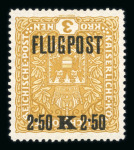 Stamp of Austria » 1890-1918 Issues  Austria Österreich 1918 2K50 on 3K INVERTED SURCHARGE verkehrter Aufdruck