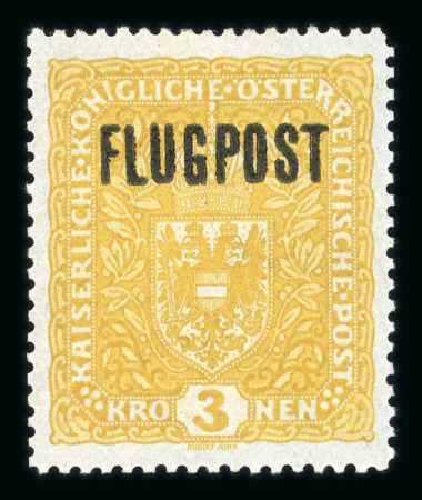 Stamp of Austria » 1890-1918 Issues  Austria Österreich 1918 Flugpost 3K olivgelb nur mit FLUGPOST Aufdruck
