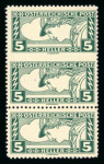 Stamp of Austria » 1890-1918 Issues  Austria Österreich 1917 Eilmarke 5H in senkr. Dreierstreifen 1x UNGEZÄHNTE Mitte