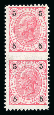 Stamp of Austria » 1890-1918 Issues  Austria Österreich 1890 5Kr und 15Kr ungezähnte Mitte