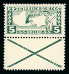 Stamp of Austria » 1890-1918 Issues  Austria Österreich 1917 Eilmarken 12 1/2 : 11 1/2 m. Andreaskreuz *