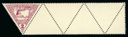 Stamp of Austria » 1890-1918 Issues  Austria Österreich 1916 Eilmarken dreieckig m. 4 Leerfeldern postfr.