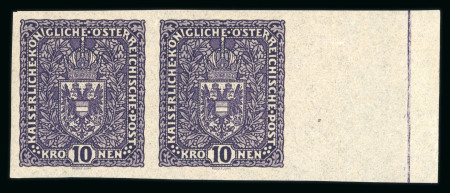 Stamp of Austria » 1890-1918 Issues  Austria Österreich 1916 Kronenwerte dunkel in ungez. Paaren