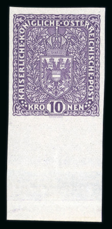 Stamp of Austria » 1890-1918 Issues  1916-17, Kronenwerte helle Farben kpl. ungezähnt, **