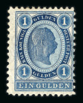 Stamp of Austria » 1890-1918 Issues  Austria Österreich 1890 12Kr gez.11 + 1G blau Mischzhng., *