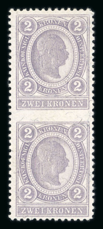 Stamp of Austria » 1890-1918 Issues  Austria Österreich 1899 Freimarken Kronenwährung 2K in senkr.Paar Mitte ungez.