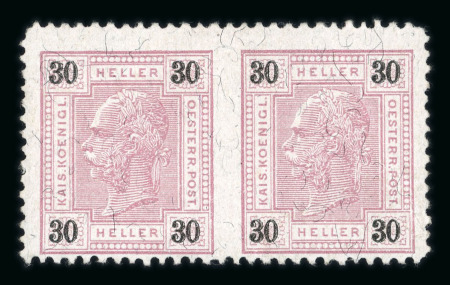 Stamp of Austria » 1890-1918 Issues  Austria Österreich 1899 30H waagr.Paar ungez. Mitte