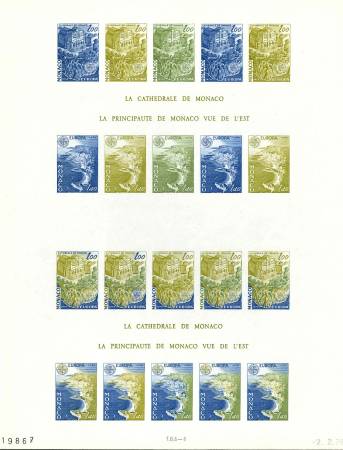 Stamp of Colonies françaises » Monaco Monaco : 1978, Bloc Y&T n°14, 3 feuillets grand format