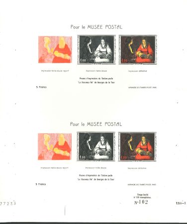 Stamp of France » Blocs et Feuillets 1966, Document pour le Musée Postal n°1479B sous forme