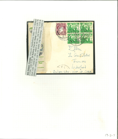 Stamp of Ireland » Railways Railway Postmarks: 1855-1974 Old-time collections of covers, postcards, fragments and stamps mounted on fifty-nine album pages, showing a varied range of Railway Sorting Office, Travelling Post Office and other related r