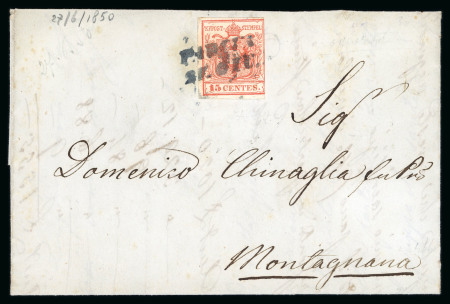 Stamp of Italian States » Lombardy Venetia 1850-1868, group of 12 covers mostly franked with stamps from the first issue