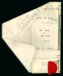 Stamp of Ireland » Revenues & Fiscals » Embossed Stamp Duty 1838-1914 Attractive group of eight documents and twenty fragments showing embossed impression without colour, in red and on blue paper