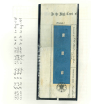 Stamp of Ireland » Revenues & Fiscals » Embossed Stamp Duty 1842-1907 Old-time attractive collection of 28 documents and 60 fragments neatly mounted on pages and housed in album, showing embossed impressions without colour, in red and on blue and or pink paper, with values from £